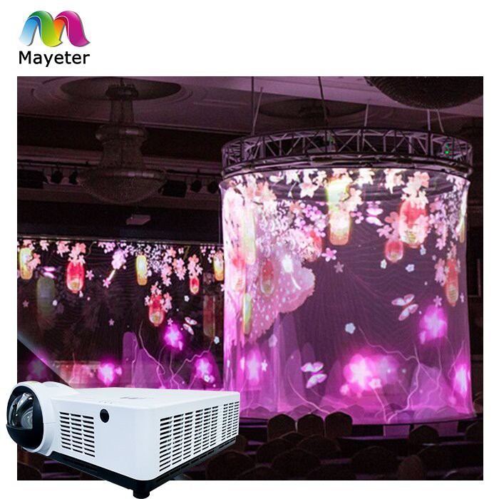 Projection d'hologramme 3D sur écran maillé